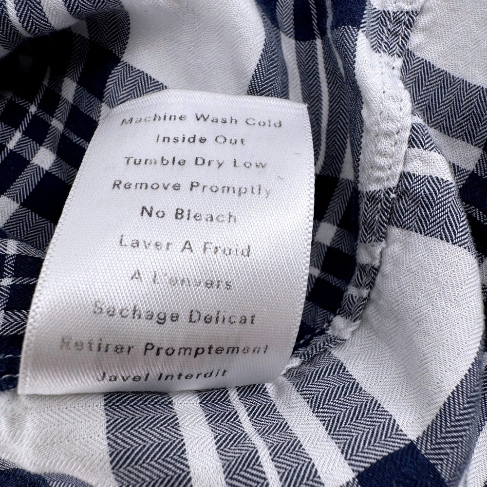 Frank & Eileen Grayson The Hero Button Down Shirt 02 Small Med Navy White Plaid - Picture 7 of 7